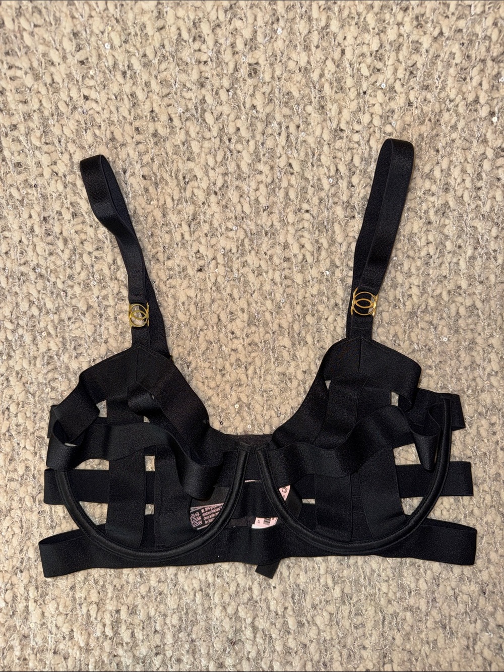 Victoria's Secret Sexy Unlined Balconet Strappy Cage Underwire Bra Lingerie